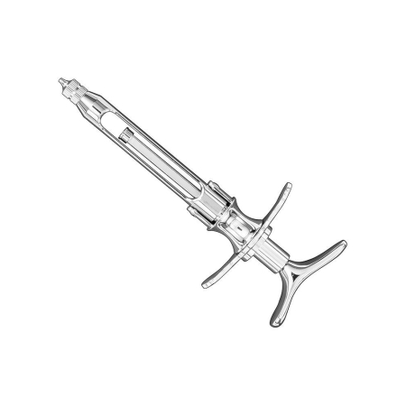 Ointment syringe, crutch handle